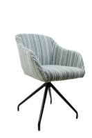 Chaise de salle à manger pivotante en tissu moderne multicolore avec design capitonné et base en métal pour la maison, le bureau, le salon, la chambre à coucher