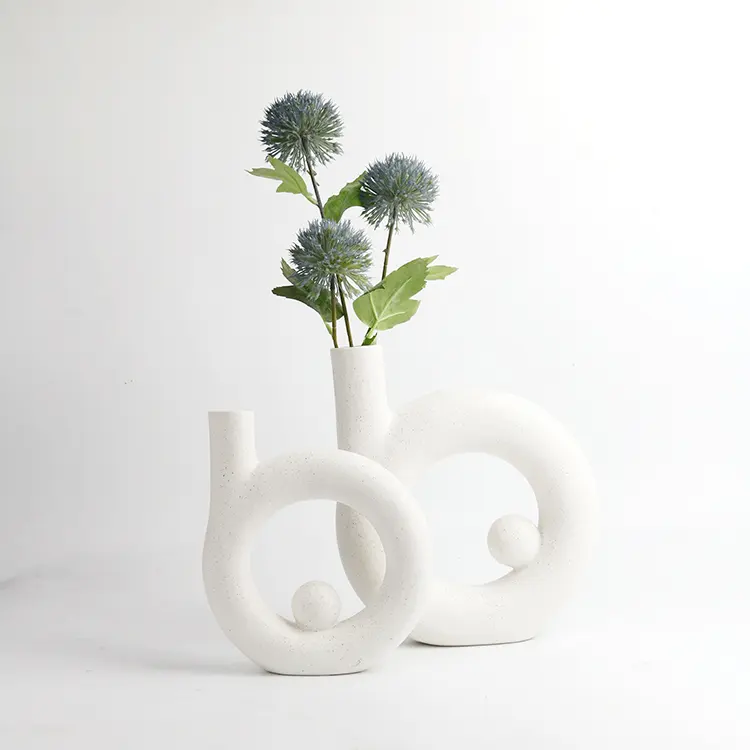 Jarrones de cerámica creativos y modernos para decoración del hogar, jarrones de porcelana con arreglo de flores, estilo nórdico, nuevo diseño