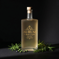 Bouteille de luxe 530 ml en verre super flint à fond épais avec bouchon en liège, vide, pour spiritueux, liqueur, whisky, vodka, brandy, gin, vente en gros personnalisée, directement de l'usine
