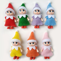 Mignon Mini feutre noël bébé elfe poupée ornement artisanat avec chapeau écharpe vinyle jouets décorations de noël fournitures cadeaux pour les enfants
