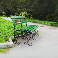 Banc de patio en fer forgé sur mesure, design antique contemporain, pour usage commercial extérieur et loisirs
