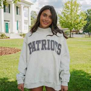 Sudadera Oversize de Cuello Alto para Mujer con Estampado de Letras Patriots, de Algodón Tejido, Manga Larga, Estilo Casual de Otoño, con Capucha - Product Image 1