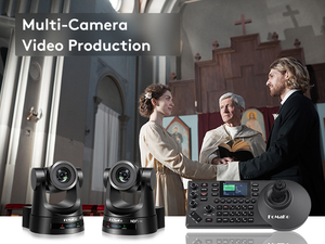 Giao hàng nhanh bó NDI HDMI 3G-SDI IP PoE <span class=keywords><strong>PTZ</strong></span> 30x Camera thờ phượng Nhà thờ (2 cái) + PoE IP <span class=keywords><strong>PTZ</strong></span> camera điều khiển bàn phím - Product Image 2