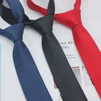 Cravatta da uomo in poliestere largo di alta qualità Logo personalizzato scuola bambini cravatta in seta sottile cravatta Jacquard con cerniera