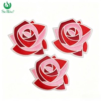 Patchs brodés géométriques en forme de rose, de haute qualité, à thermocoller, décoratifs pour vêtements, vestes, chapeaux et accessoires