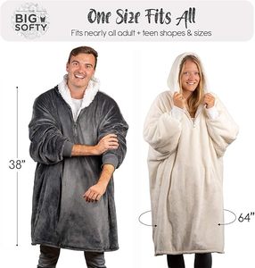 Oversized <strong>Hoodie</strong> Blanket Sherpa &amp; Fleece Wearable Blanket Hoodies for <strong>Women</strong> &amp; Men Comfy &amp; Fluffy Hooded Blankets - Product Image 4
