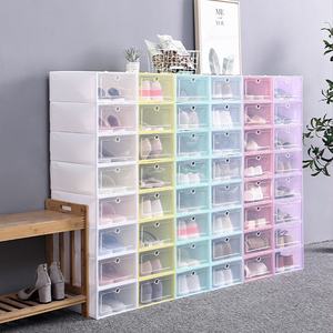 稳定的PP塑料可折叠便携式透明批发鞋盒可堆叠多用途鞋架收纳盒 - Product Image 6