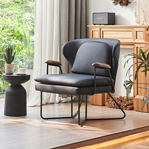 Ghế thư giãn bọc vải có tay vịn bằng gỗ nguyên khối phong cách hiện đại giữa thế kỷ của Úc, khung kim loại, dành cho phòng khách, khách sạn, quán cà phê - Product Image 4