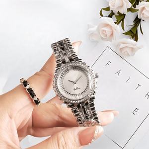 Reloj de Lujo Personalizado para Mujer de Negocios, con Diamantes, Caja de Aleación, Correa de Acero Inoxidable, Esfera Negra de 38 mm, Números Romanos - Product Image 5
