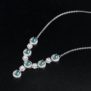 จี้หยกเจไดต์สีน้ำเงินธรรมชาติ ประดับเงินแท้ S925 เครื่องประดับแฟชั่นสำหรับผู้หญิง พร้อมใบรับรอง D150 - Product Image 1