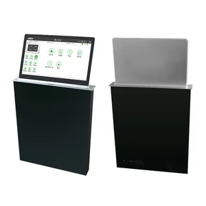 Smart Meeting Office Aluminium Alloy 15.6 "Meja Pengangkat Bermotor Dapat Ditarik Monitor Lift untuk Sistem Konferensi Tanpa Kertas