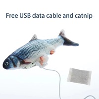 Vente flash Jouet à mâcher pour chat en forme de poisson à la catnip mignon - Soulagement de l'anxiété Oreiller en peluche rechargeable