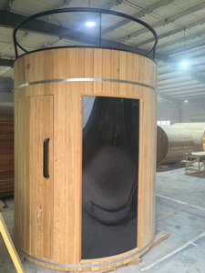 Sauna extérieur haut de gamme sept continents en bois massif de pruche et cèdre rouge avec panneau de commande informatisé - Product Image 2