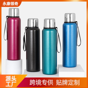 Stainless Steel Thermos Bullet Shape Blue Large Capacity Camping Water Bottle - Product Image 5