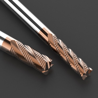 HUHAO HRC55 quatre cannelures spirale fraise tungstène acier métal fin fraise cnc carbure routeur outils H19010308