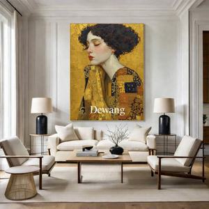 Peintures à l'huile sur toile originales, peintes à la main, style Hype, réalistes, avec des pétales dorés, des motifs floraux, des portraits abstraits, art mural - Product Image 4