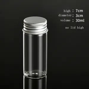 Wholesale Empty Packaging Tube Vial 5ml 10ml 15ml 20ml 25ml Clear Amber Mini Glass Bottle With Aluminum Screw Cap