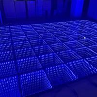 Piste de danse portable en gros pour mariage, fête, scène, avec miroir infini 3D et LED, effet ciel étoilé