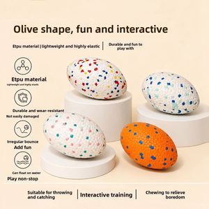 Juguete para Perros, Pelota de Rugby ETPU con Forma de Palomitas de Maíz, Pelota Sólida para Masticar, Juguete Indestructible, Ligero y Flotante, Suministros para Mascotas - Product Image 2