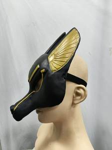<span class=keywords><strong>Máscara</strong></span> de <span class=keywords><strong>Anubis</strong></span> PVC y látex Dios egipcio accesorio de disfraz Chacal Dios mascarada para Halloween Cosplay fiesta suministros - Product Image 3
