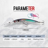 Vente en gros 24g flottant Topwater cristal 3D méné longue coulée leurre eau salée crochets Buzz perles bionique appâts de pêche leurres
