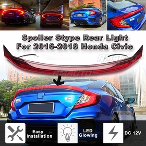 สปอยเลอร์หลังรถยนต์แบบ LED พร้อมไฟท้ายสำหรับ Honda Civic ปี 2016-2017 ไฟเบรก ไฟเลี้ยว - Product Image 2