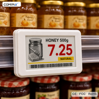 COMPAX Label Harga Elektronik (ESL) Kertas E Warna 3.5 Inci dengan Tampilan Barcode, Bersertifikasi CE FCC RoHS, Label Rak Digital untuk Toko Kelontong
