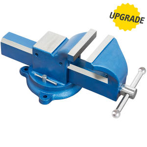 Tornillo de Banco Giratorio de Acero Fervi de 6 Pulgadas, Tornillo de Banco de Alta Resistencia con Mordaza Ajustable para Uso en Taller - Product Image 1