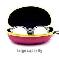 Boîte à lunettes de rangement à logo personnalisé multicolore d'usine étui rigide en EVA pour lunettes de soleil à fermeture éclair avec clip ceinture