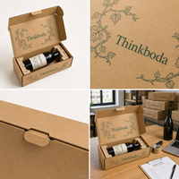 Boîte d'expédition de vin en carton ondulé personnalisée avec insert en pulpe moulée, emballage en papier kraft pour vin rouge, vin blanc, spiritueux