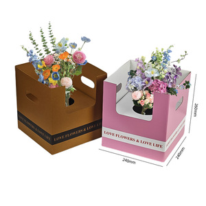 Tùy Chỉnh Sóng Hiển Thị Quà Tặng Chèn Hoa Tươi Hộp Cho Bó Hoa Kraft Bao Bì Các Tông Khay Trong Hộp Với Mang Theo Lỗ - Product Image 1