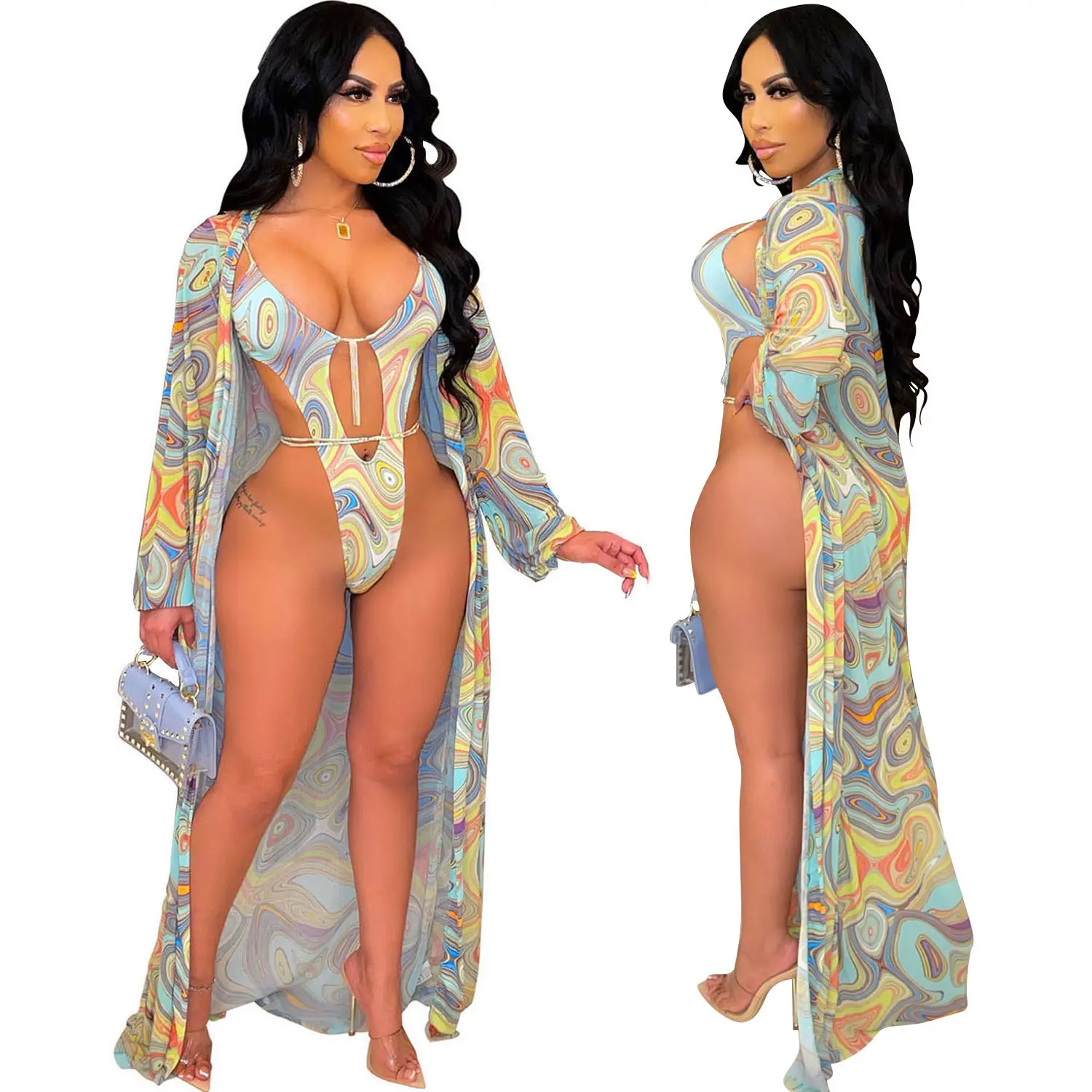 Make Your Own swimsuit Colored Plus Size Swimwear Women One Piece Swimsuit With Cover Up