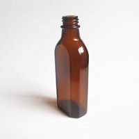 Bouteille rectangulaire en verre ambré 50ml avec Pipettes noires vide 100ml 200ml 500ml flacon plat en verre ambré personnalisé