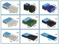 Dissipateur thermique intelligent en aluminium rainuré 50x50x15mm à ailettes pour le refroidissement de puces électroniques, RAM, LED, VGA