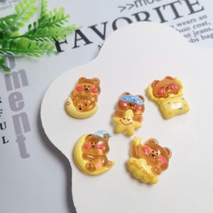 เรซิ่นรูปสัตว์การ์ตูน ดวงจันทร์ ดาว หมี 100 ชิ้น แบบหลังแบน สำหรับตกแต่ง DIY โบว์ติดผมเด็ก อุปกรณ์เสริมตกแต่งเคสมือถือ - Product Image 1