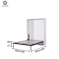 Sofá Cama Vertical Moderno de Metal Blanco con Mecanismo Plegable, Diseño que Ahorra Espacio, Tamaño Personalizable
