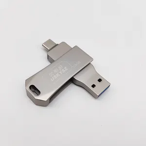 Yeni Model 3 in 1 tip C döner USB Flash sürücü yüksek hızlı Metal 8GB 16GB 32GB 64GB 128GB Memory Stick OTG USB Flash sürücü