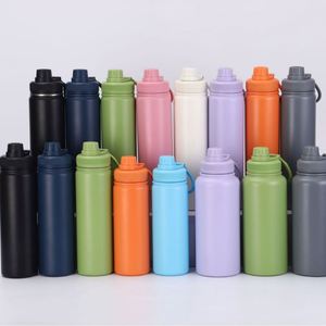 New 304 Stainless Steel Double-layer Vacuum Insulated Cup Outdoor Sports Portable Straw <b>Macaron</b> Color Series 6-12hr Thermal Gift - Product Image 4