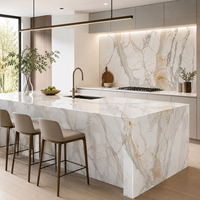 Dalle de marbre de luxe Calacatta Gold d'Italie pour revêtement mural intérieur, îlot de cuisine, comptoir, carrelage de sol et dessus de meuble-lavabo
