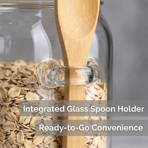 Ensemble de 2 pots en verre pour overnight oats avec couvercles et cuillères en bambou, base en silicone colorée, hermétiques, contenants de cuisine multifonctionnels - Product Image 4