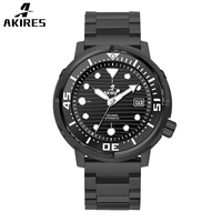 Montres mécaniques automatiques de style professionnel, vente en gros, marque blanche, en acier inoxydable, avec cadran en cristal saphir, résistantes à l'eau