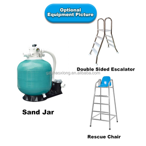 Pvc ngoài trời Kid dành cho người lớn hình chữ nhật kim loại thép khung hồ bơi công viên nước hồ bơi với Inflatable trượt và các chướng ngại vật - Product Image 5