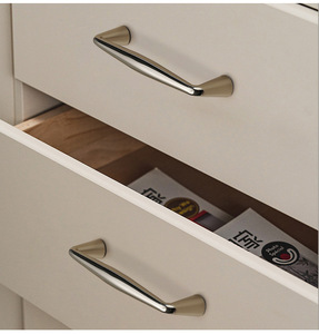 Zinc Alloy Cabinet Wardrobe <b>Drawer</b> Door Handles Titanium <b>Silver</b> Finish Modern Design Easy Installation for Kitchen Bathroom - Product Image 5