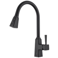 Robinet de cuisine moderne monocommande monotrou à poser en acier inoxydable 304 avec douchette extractible rotative à 360 degrés et cartouche céramique