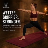 Tapis de yoga en daim minimaliste nordique Yugaland, antidérapant, pour studio de yoga de luxe