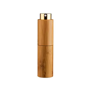 2022 New Material 8ml 10ml 22ml 25ml natural bamboo perfume atomizer glass spray bottle