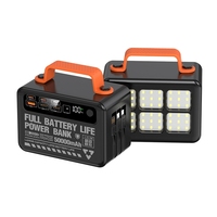 Batterie externe haute vitesse 22,5 W 50000 mAh pour l'extérieur avec 3 câbles intégrés, sorties USB DC Type-C, lumière de camping, affichage LED
