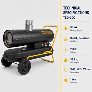 Calentador <span class=keywords><strong>de</strong></span> Aire Industrial <span class=keywords><strong>de</strong></span> Diseño Innovador <span class=keywords><strong>de</strong></span> 30W para Invernaderos y Aves <span class=keywords><strong>de</strong></span> Corral, con Motor Diésel/Queroseno, Tipo Cañón - Product Image 2
