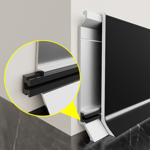 Plinto parete che copre la <span class=keywords><strong>cucina</strong></span> bagno battiscopa in metallo nero in alluminio battiscopa per la decorazione del pavimento - Product Image 4