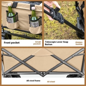4 Taille 5 Taille 7 8 Taille Bollerwagen Pliable Camping Trolley Wagon Poussette Beach <span class=keywords><strong>Cart</strong></span> for Sand Big Wheels - Product Image 3